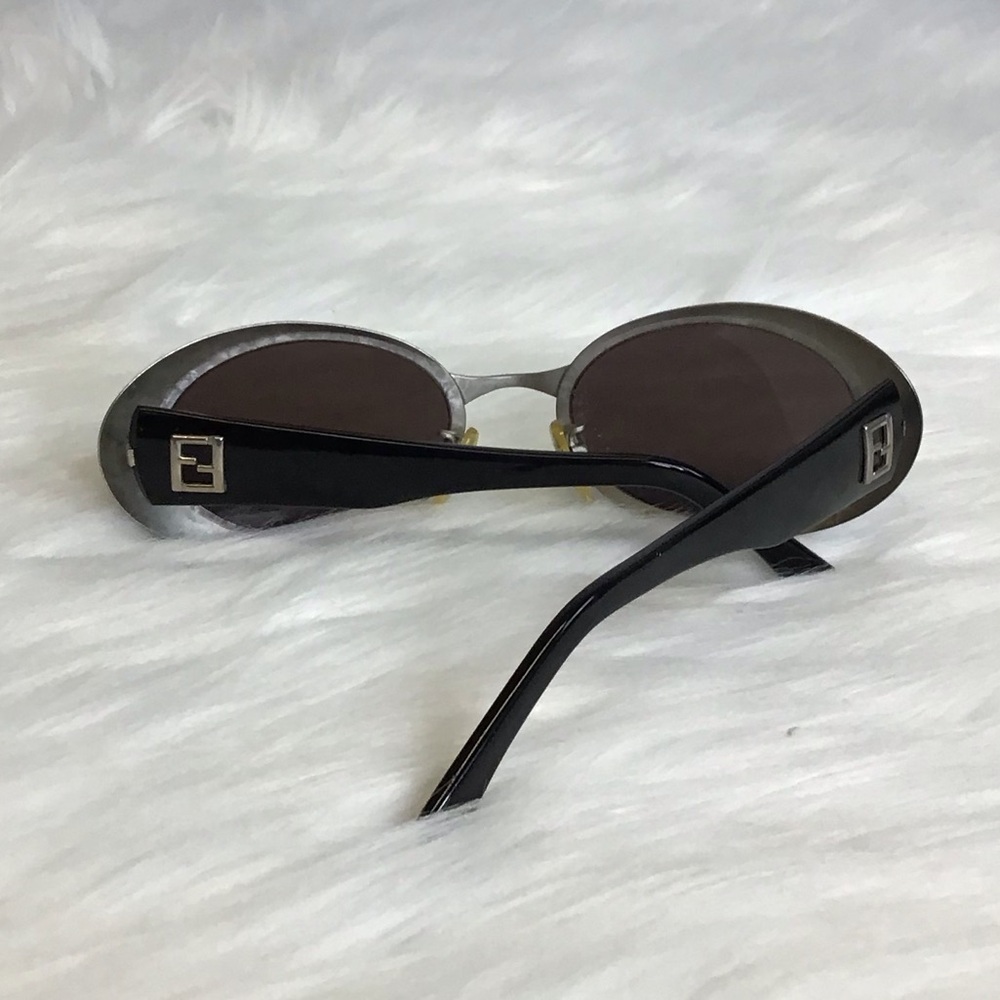 Fendi Black and Gray Oval Sunglasses